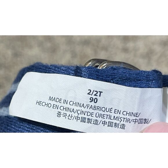 Polo Ralph Lauren Toddler Boy's Belt Stripe Fabric DD Buckle Blue Adjustable 2T - Picture 4 of 6